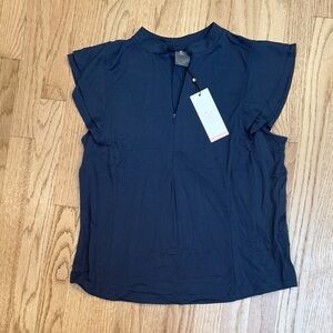 CALIA by Carrie Underwood Navy Golf Blouse